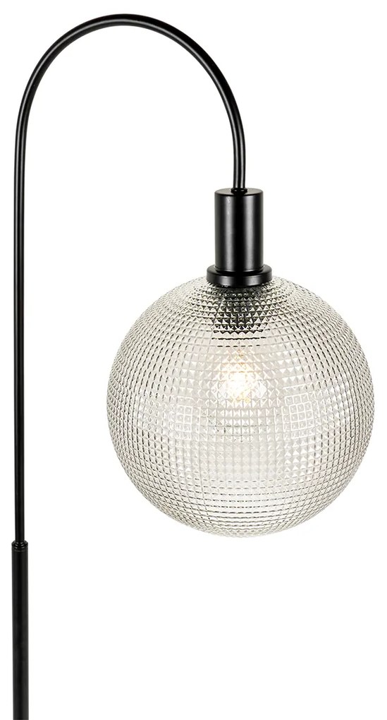 Lampa de podea de design neagră cu sticlă fumurie - Chico