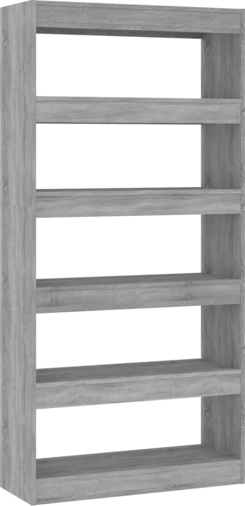 vidaXL Bibliotecă/Separator cameră, gri sonoma, 80x30x166 cm, PAL