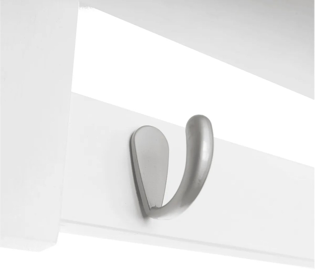 Etajeră Joda 2, bambus, albă, 48,5 x 8 x 12 cm