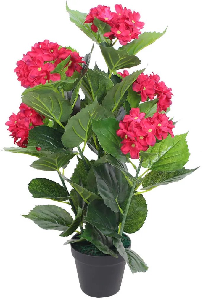Hortensie artificiala cu ghiveci 60 cm, rosie 1, Rosu, hortensie   60 cm