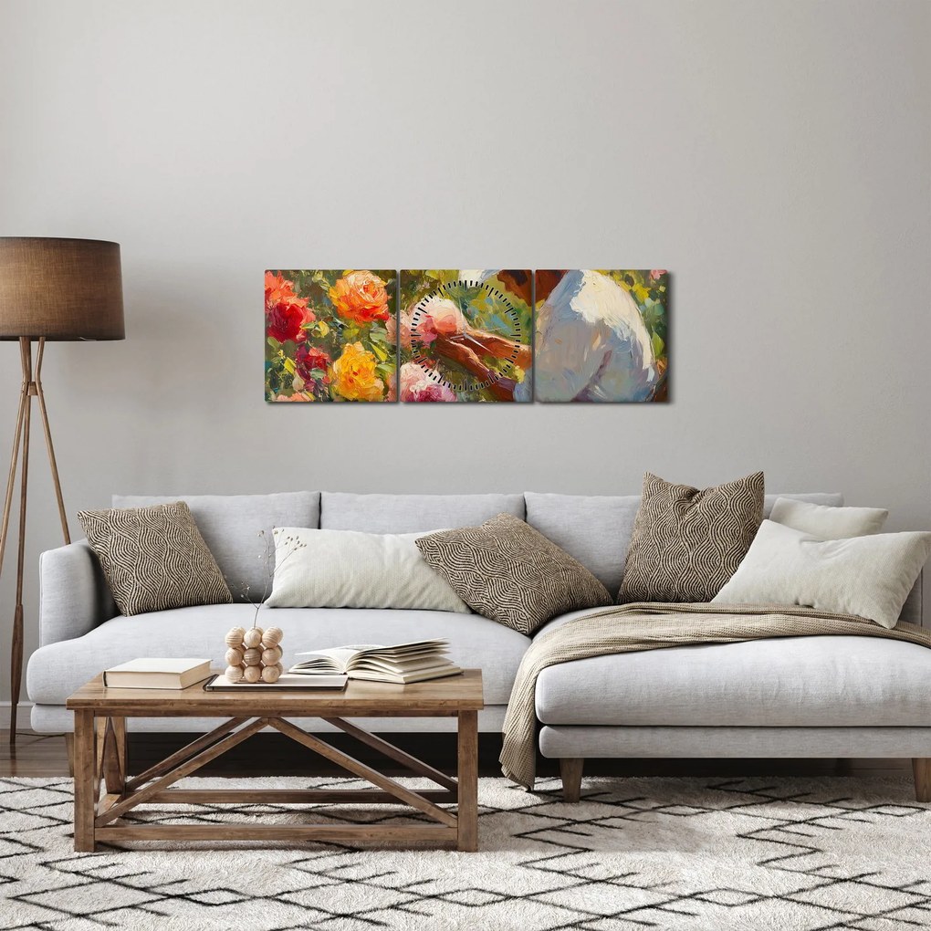 Tablou - Grădinar (cu ceas) (90x30 cm)