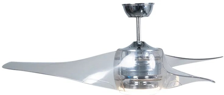 Ventilator de tavan cromat cu LED cu telecomandă - Sirocco 50