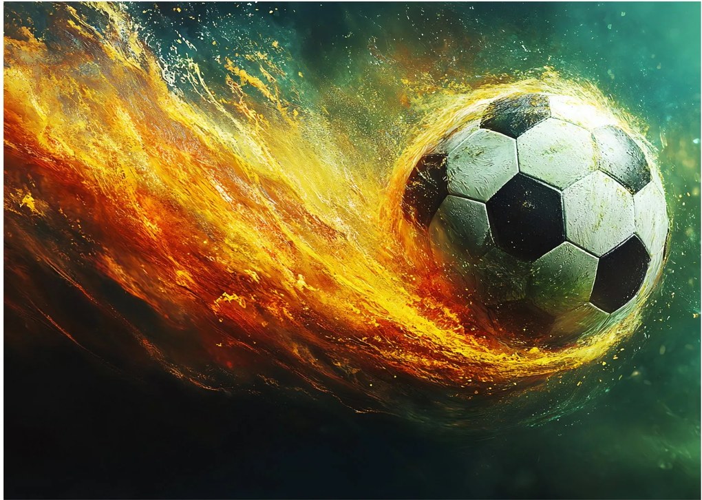 Tablou - Minge de Fotbal în Zbor (70x50 cm)