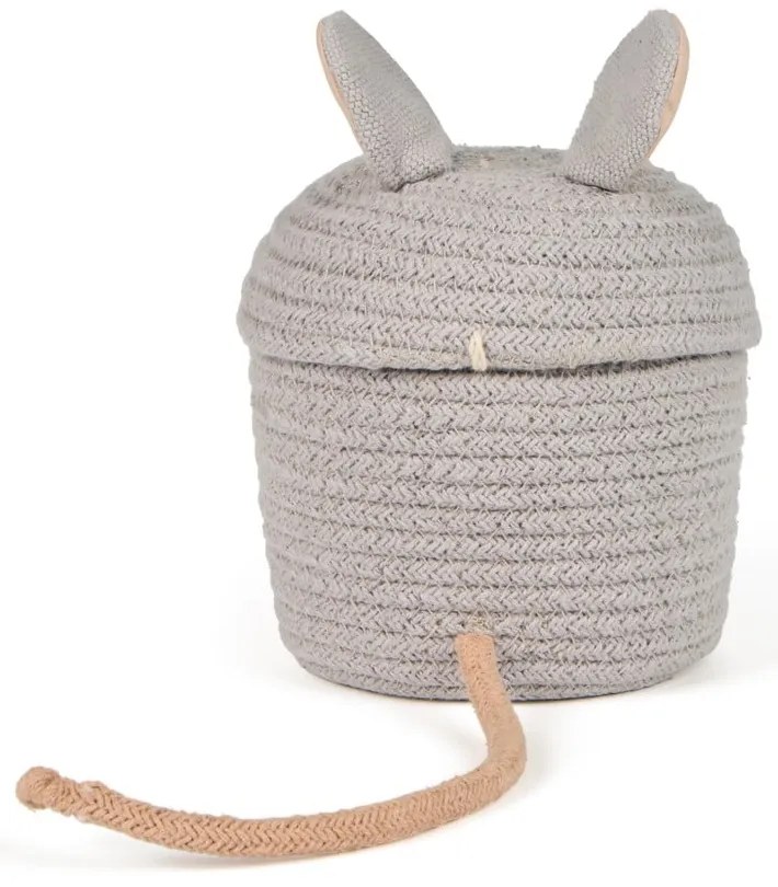 Coș de jucării pentru copii gri din material textil ø 15x15 cm Mini Renata the Rat – Lorena Canals