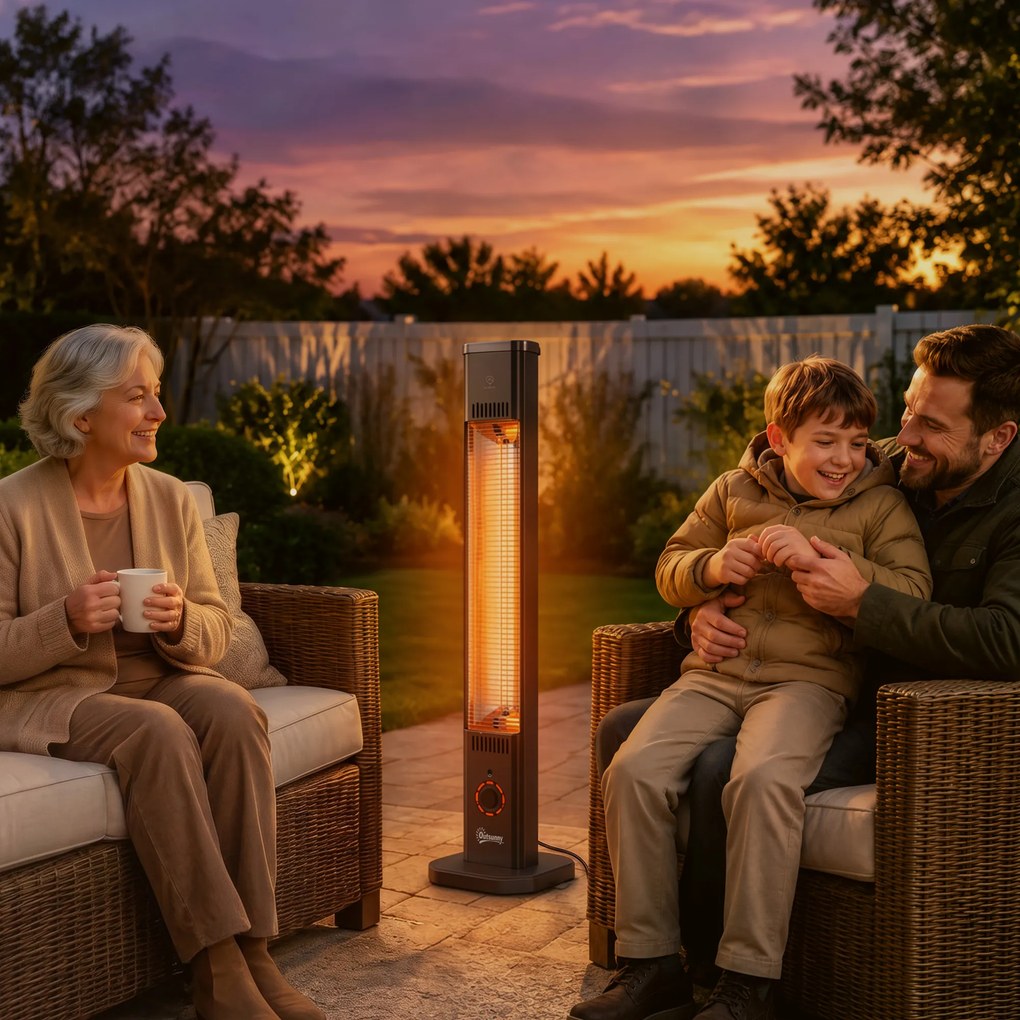 Outsunny încălzitoare Electrice cu Infraroșu 2000W IP65 Negre | Aosom Romania