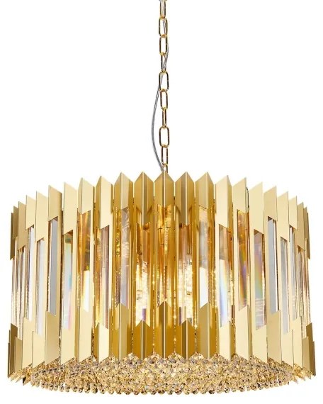 Lustră pe lanț RITZ 12xE14/40W/230V d. 54 cm auriu