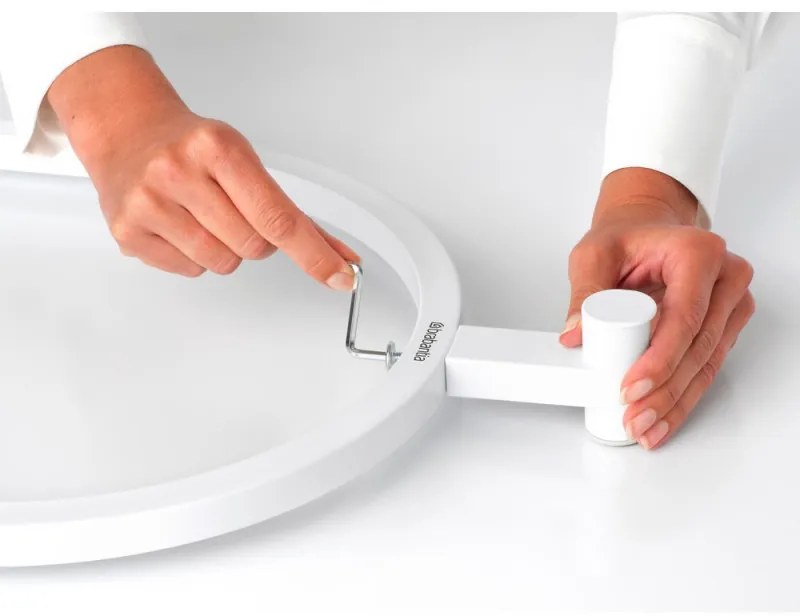 Suport multifuncțional pentru haine Brabantia Linn 1008928, 3 rafturi, Parte ovală pentru agățat o jachetă, Rezistent la coroziune, Alb