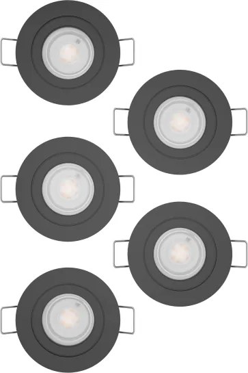Eglo 902266 - Set 5x spoturi LED încastrate BARRANCO LED/4,8W/230V negru