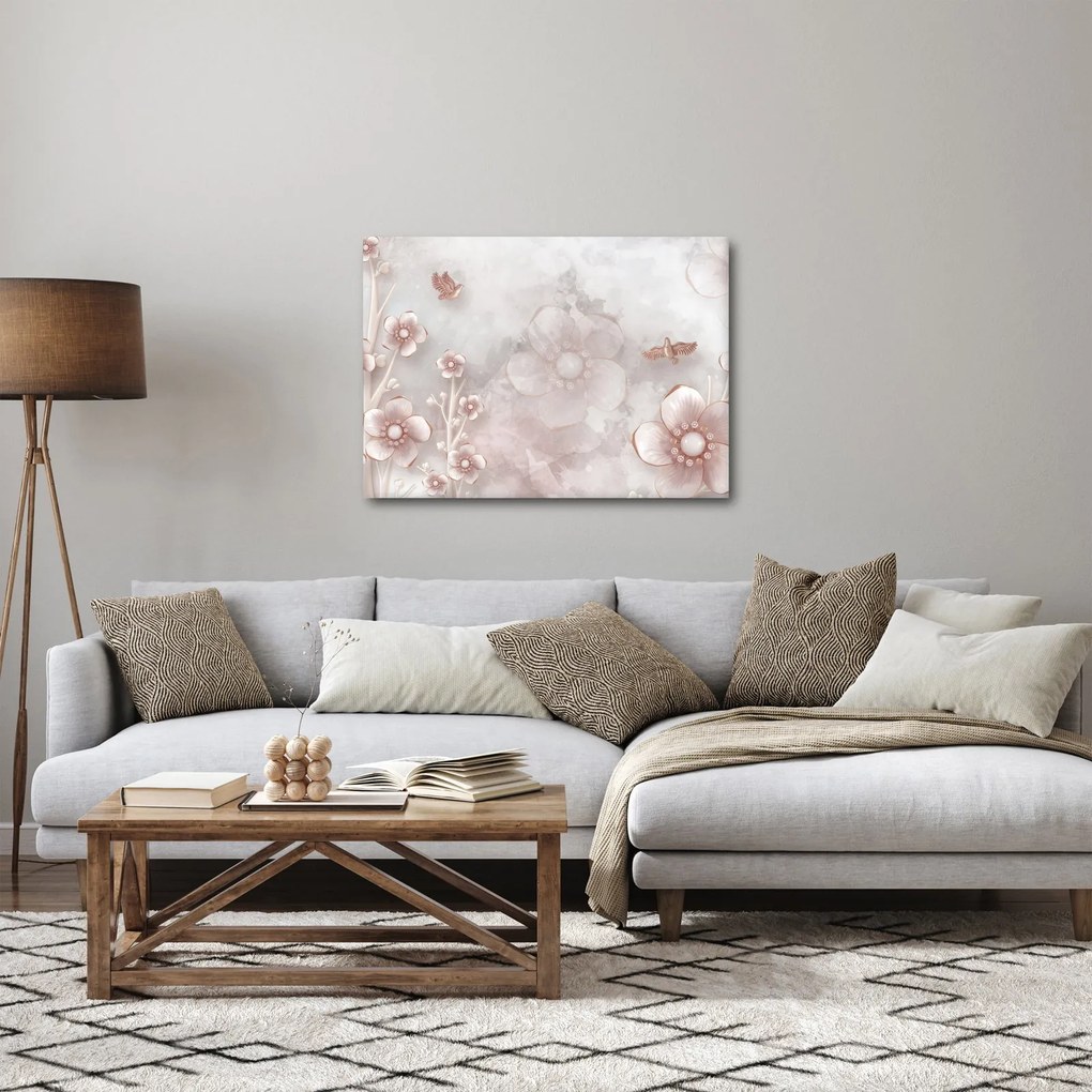 Tablou - Flori roz (70x50 cm)