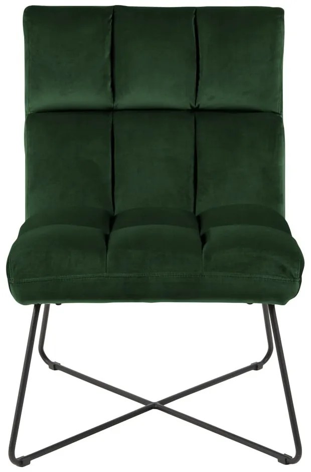 Fotoliu verde cu tapițerie din catifea Alba – Actona