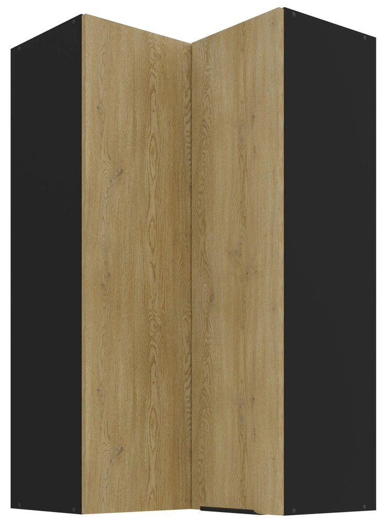Dulap superior de bucătărie de colț Carminia 60x60 GN-108 2F (90) (stejar cremona + negru). 1128002
