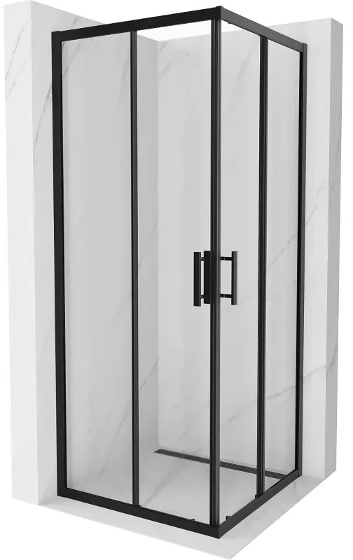 Mexen Rio cabină de duș pătrată 80 x 80 cm, transparentă, neagră - 860-080-080-70-00