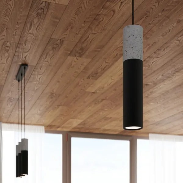 Sollux SL.0651 - Lustr BORGIO 2xGU10/40W/230V beton/metal negru