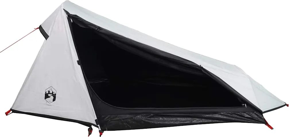 vidaXL Cort camping tunel 1 persoană, alb, țesătură opacă, impermeabil