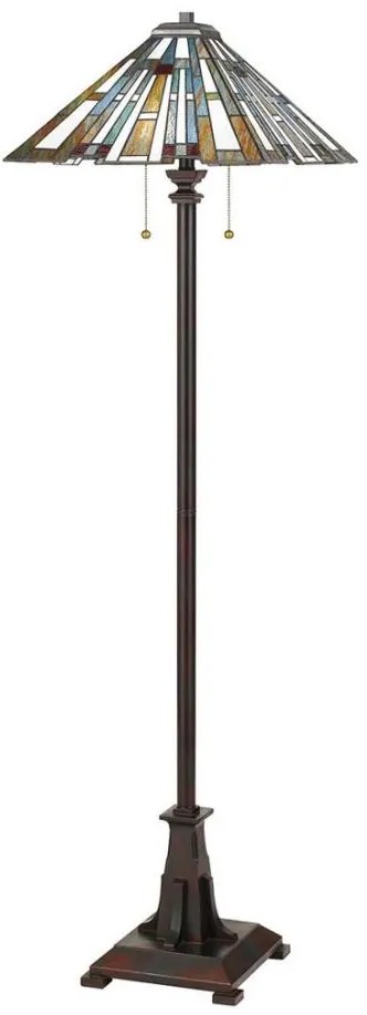Quoizel QZ-MAYBECK-FL - Lampadar Tiffany MAYBECK 2xE27/60W/230V