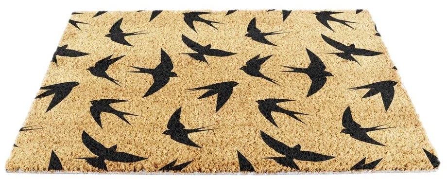 Covoraș de intrare din fibre de nucă de cocos 60x90 cm Swallows – Artsy Doormats