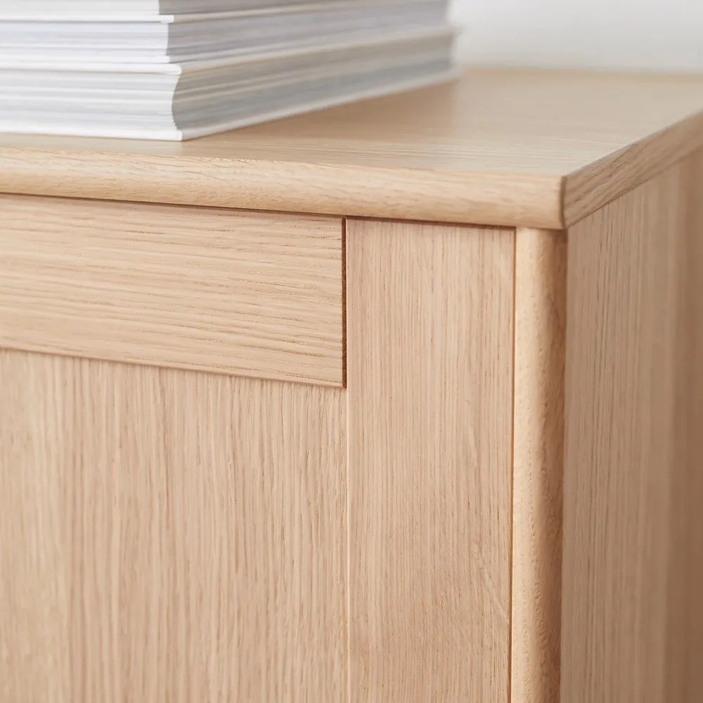 Set vitrină de perete cu iluminare și comodă cu aspect de stejar 133x136 cm Mistral - Hammel Furniture