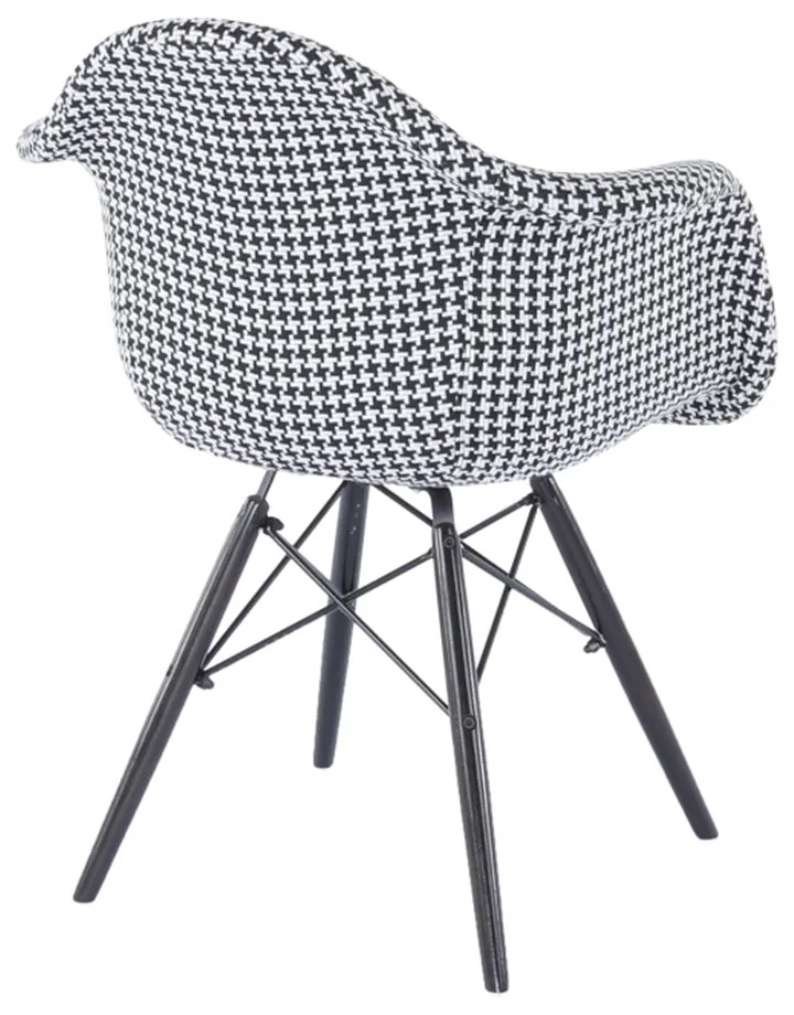 Fotoliu, textil cu model/lemn masiv, AMPER