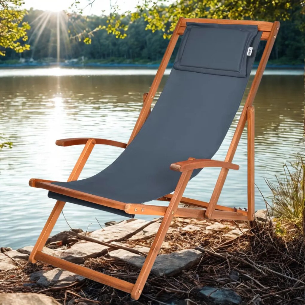 Șezlong de grădină SIENA, 65x87x102, antracit Jurhan