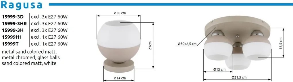 Veioza/Lampa de masa moderna RAGUSA