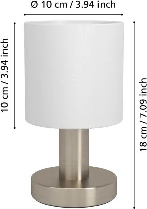Eglo 31841 - Lampă de masă MONTETTO 1xE14/40W/230V alb/crom mat