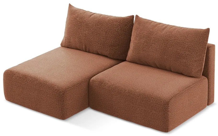 Colțar cărămiziu extensibil/cu spațiu de depozitare (cu colț pe partea stângă) Kalena – Makamii