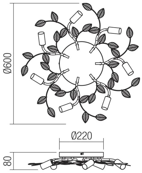 Lustră aplicată TIARA 7xE14/28W/230V Redo 02-981