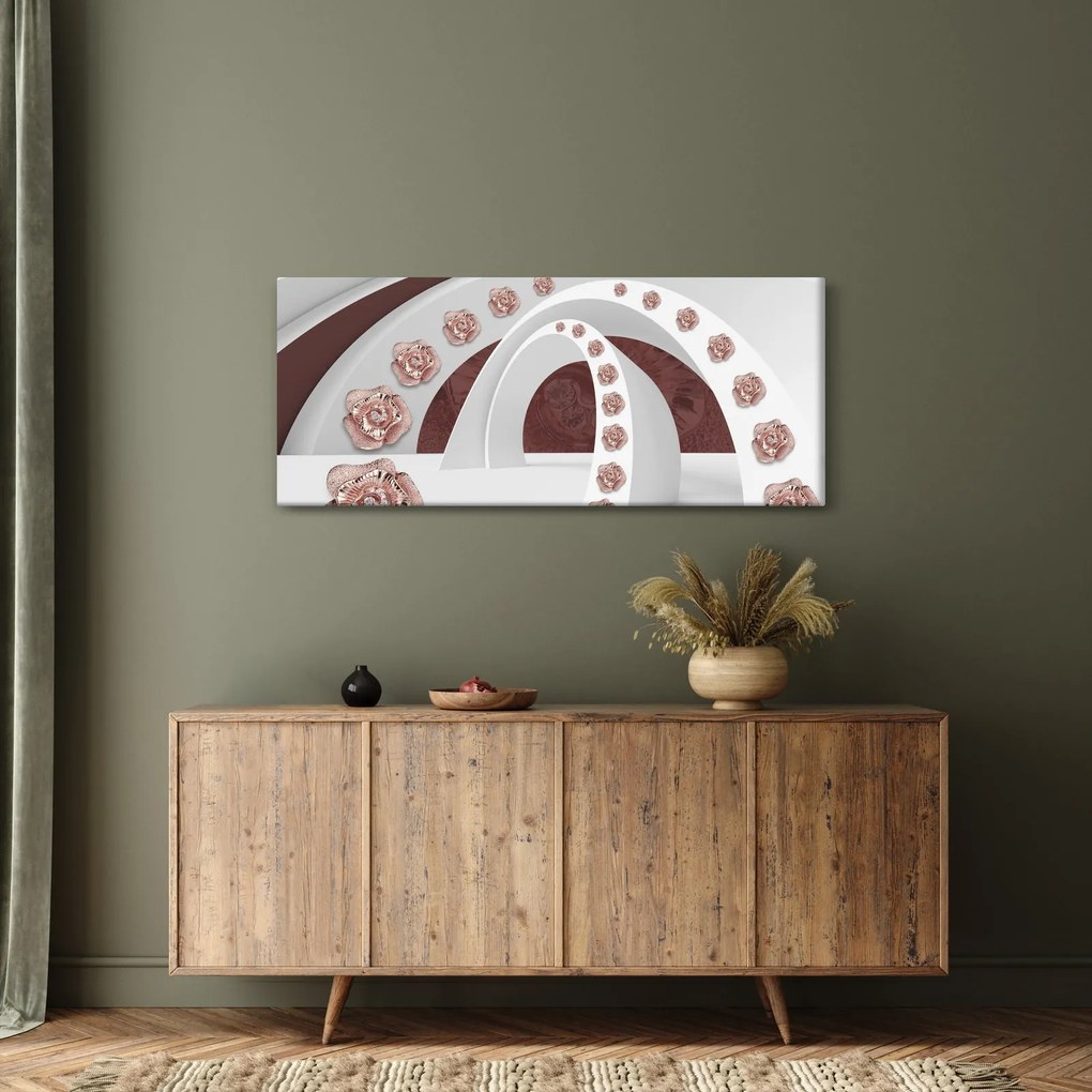 Tablou - Arcade 3D cu flori (120x50 cm)