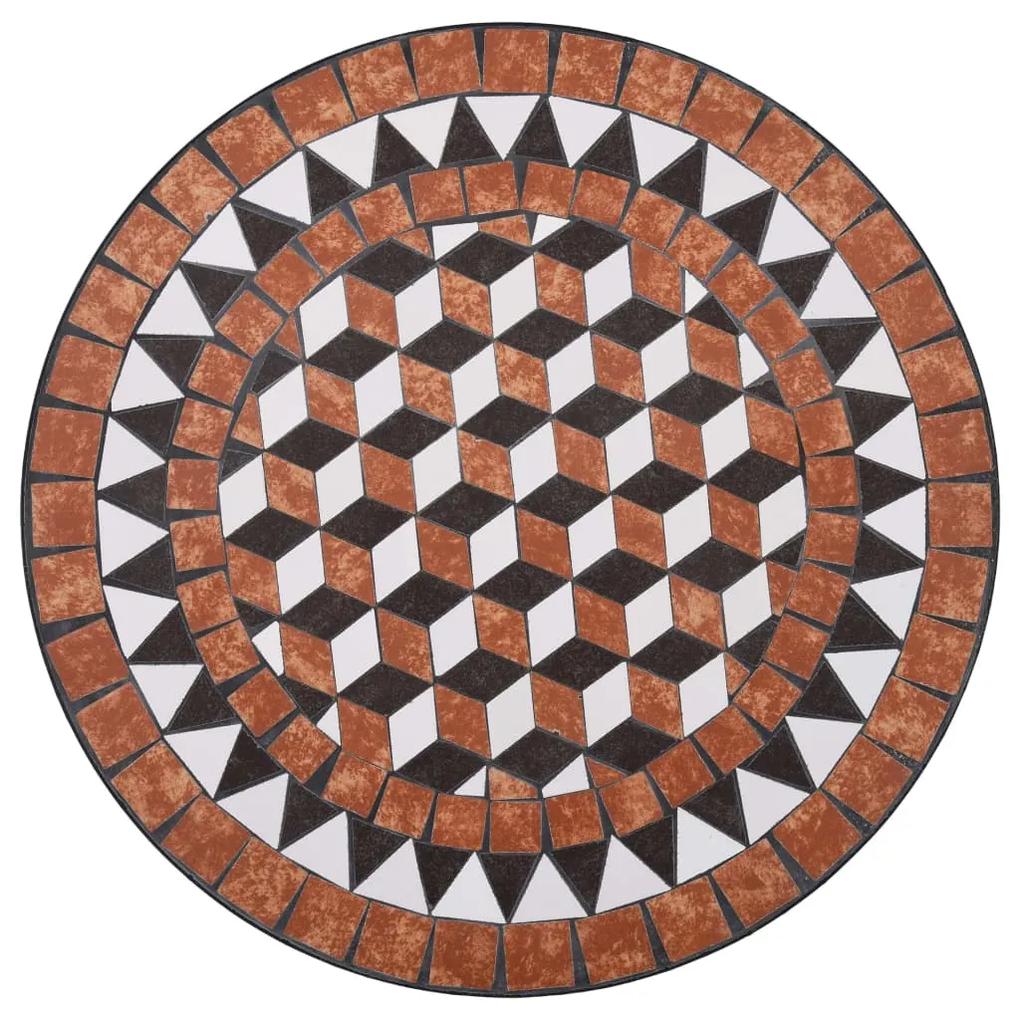 Masa de bistro mozaic, maro, 60 cm, ceramica 1, Maro, 60 cm