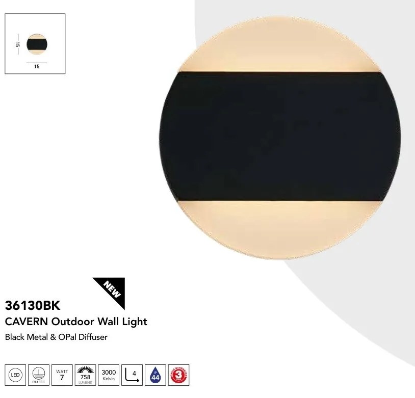 Aplica de perete lumina ambientala exterior Cavern LED