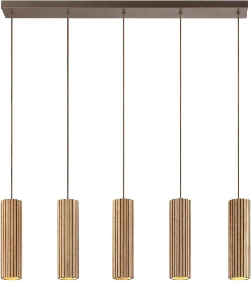 Brilliant - Lustra suspendată pe cablu LAKEWOOD 5xGU10/10W/230V maro