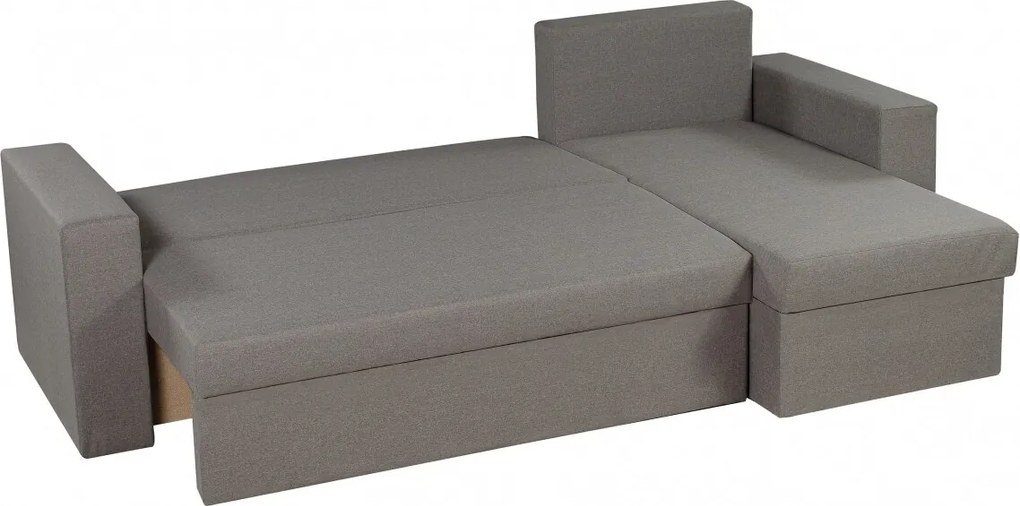 Coltar extensibil reversibil Oslo Grey, cu lada de depozitare, 247x148x78 cm, Grey Flower