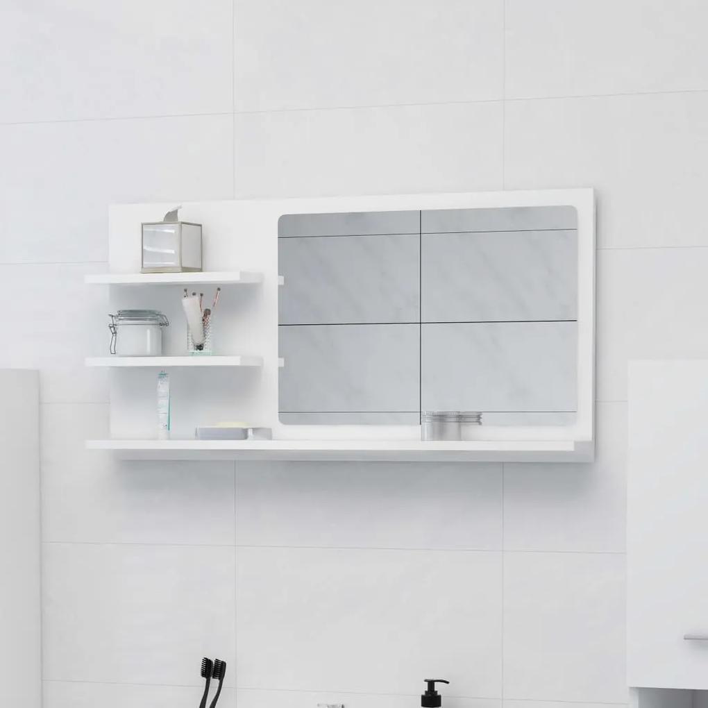 Oglinda de baie, alb, 90 x 10,5 x 45 cm, PAL Alb