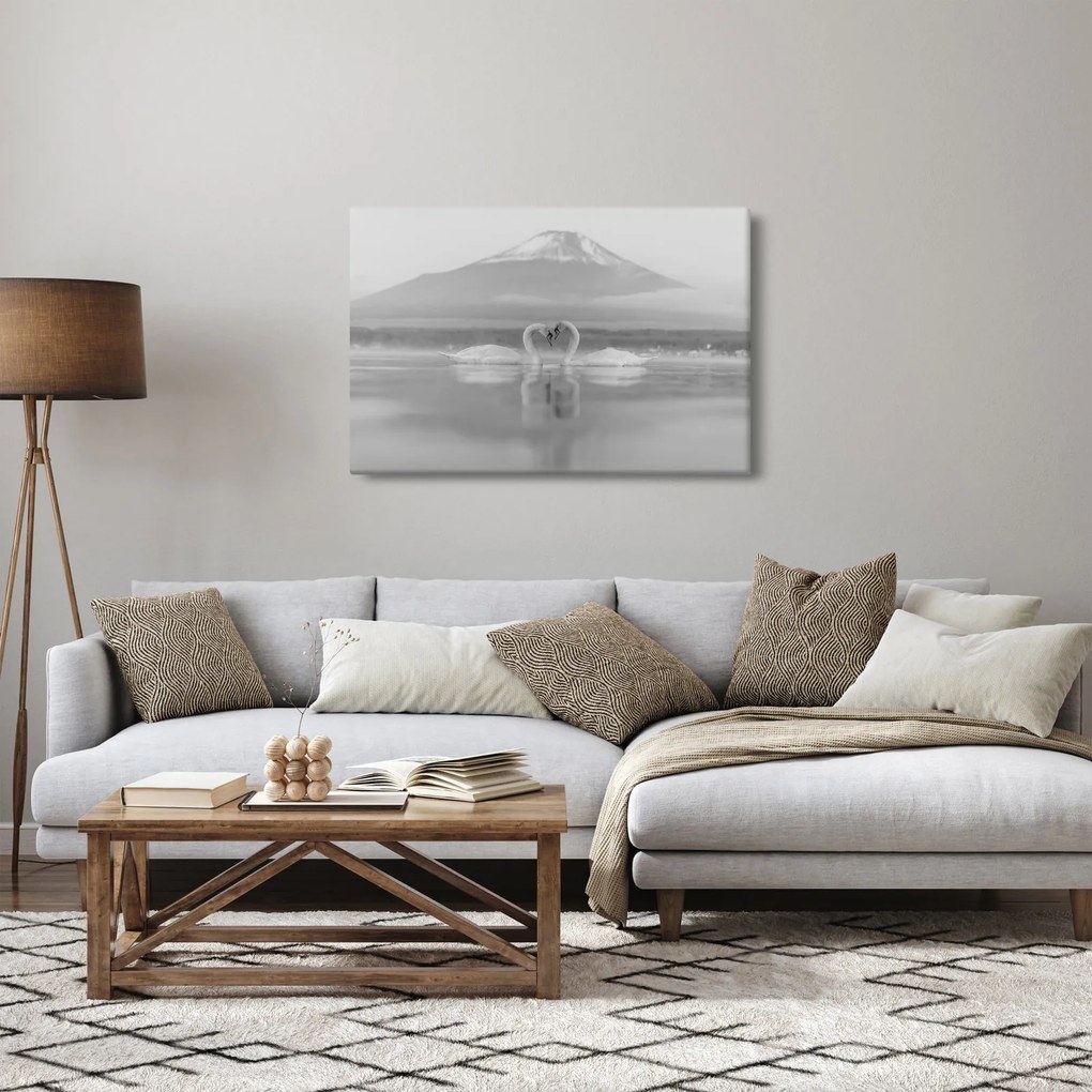 Tablou - Lebede îndrăgostite (90x60 cm)