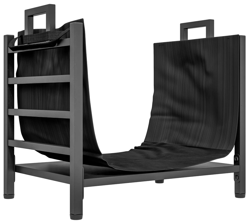 Outsunny Suport de Lemne, cu husă de transport din Oxford 600D, Capacitate 50 kg, 49x34x44 cm, Negru | Aosom Romania