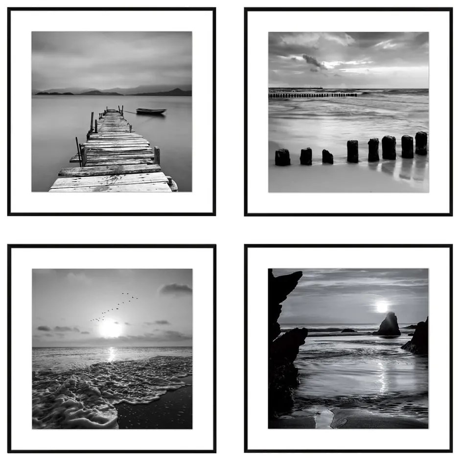 Tablouri 4 buc. 30x30 cm Silence by the Water – knor