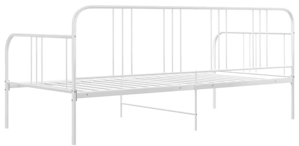 Cadru pat canapea, alb, 90 x 200 cm, metal Alb
