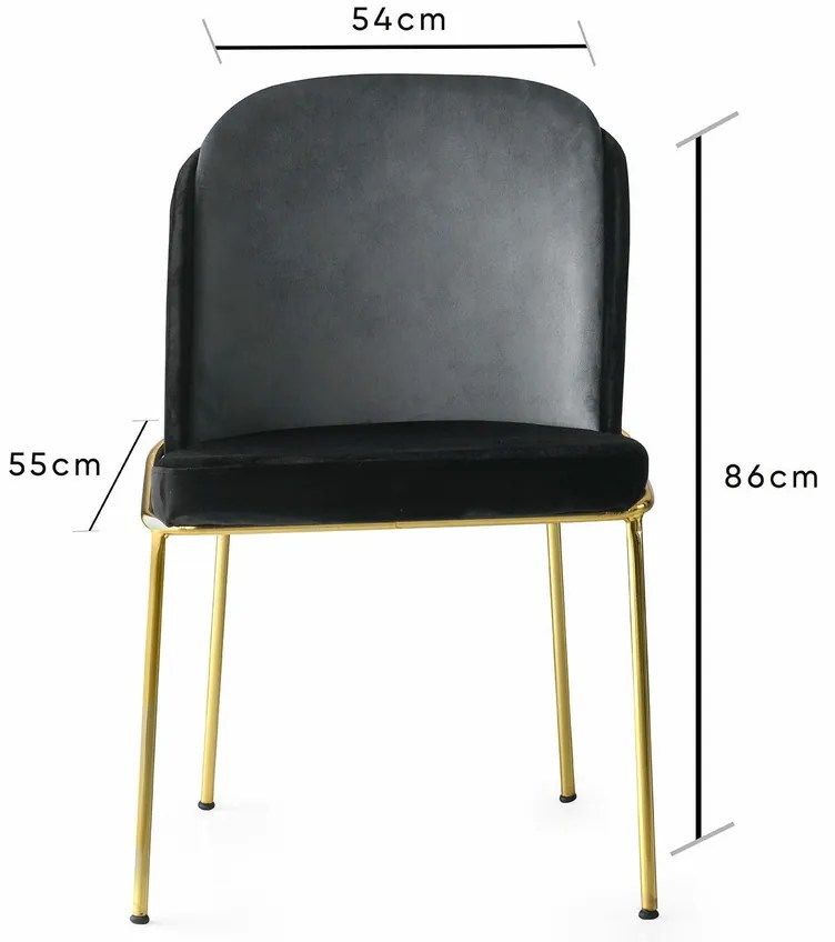 Set de scaune de sufragerie Dore Black, 2 buc.