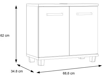 Dulap pentru baie VENOM, antracit/maro