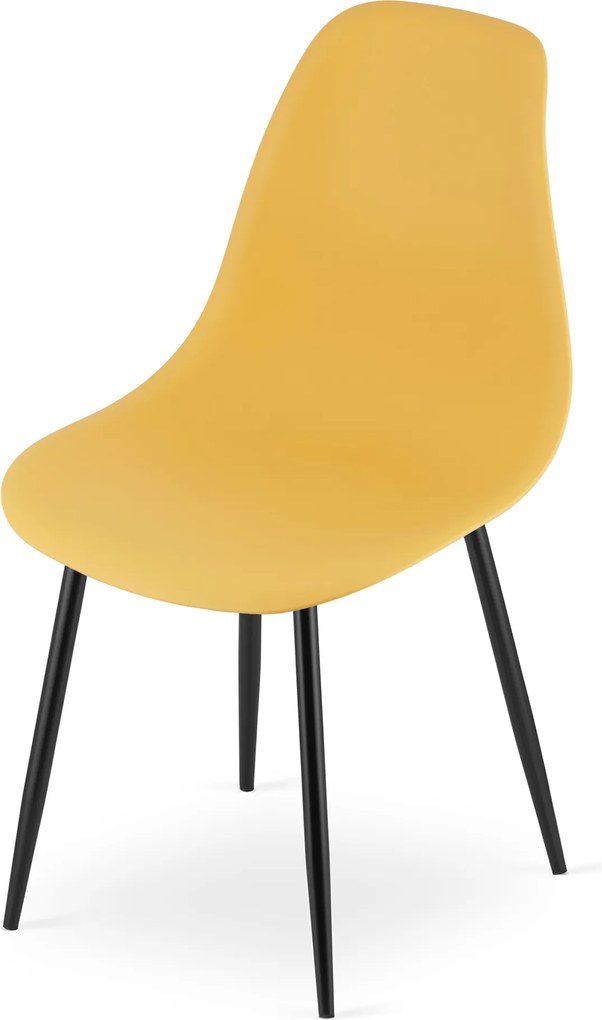 OFERTA Scaun mustar OSAKA cu picioare negre calitate II