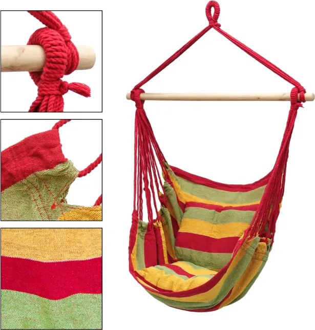 Scaun suspendat colorat KAMAH cu suport negru