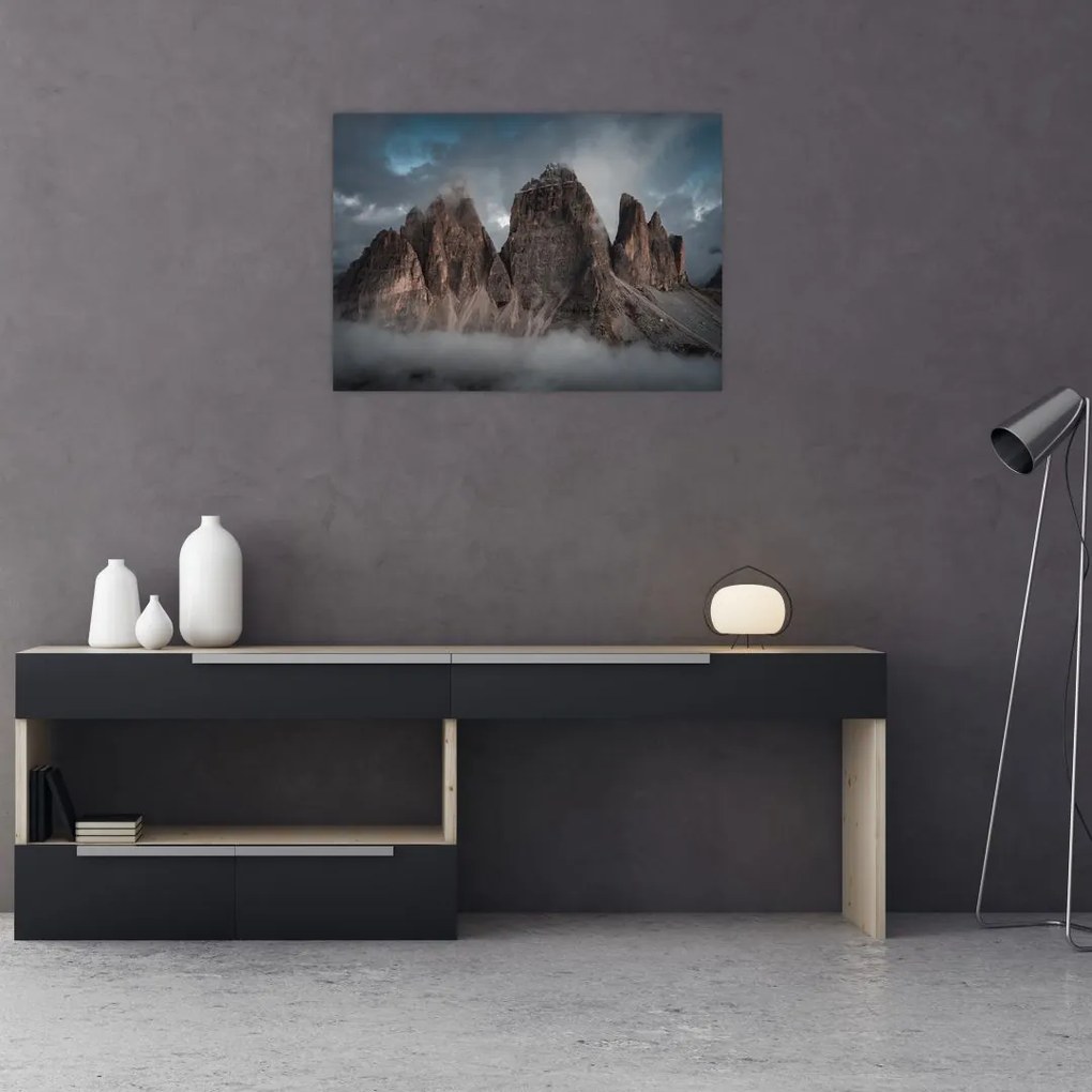 Tablou pe sticlă - Trei Dinți, Dolomiți Italieni (70x50 cm)
