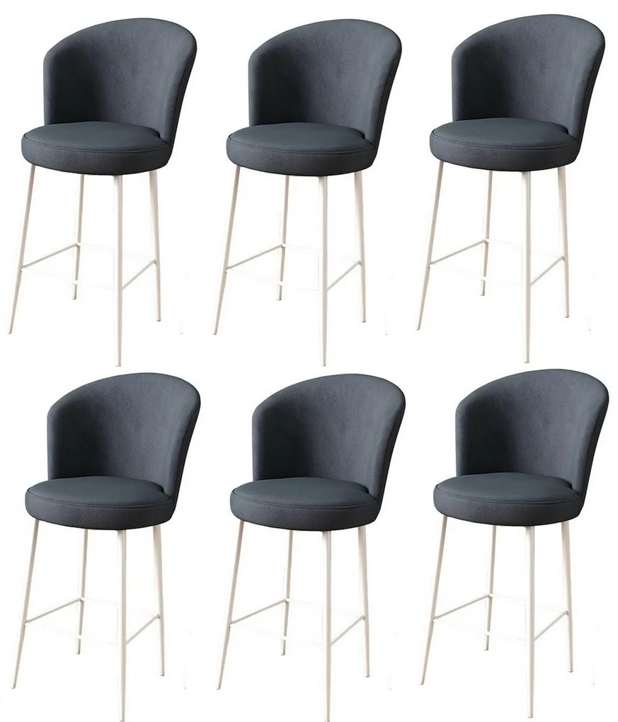 Set de scaune de bar Fora Anthracite and White, 6buc., 6 buc.