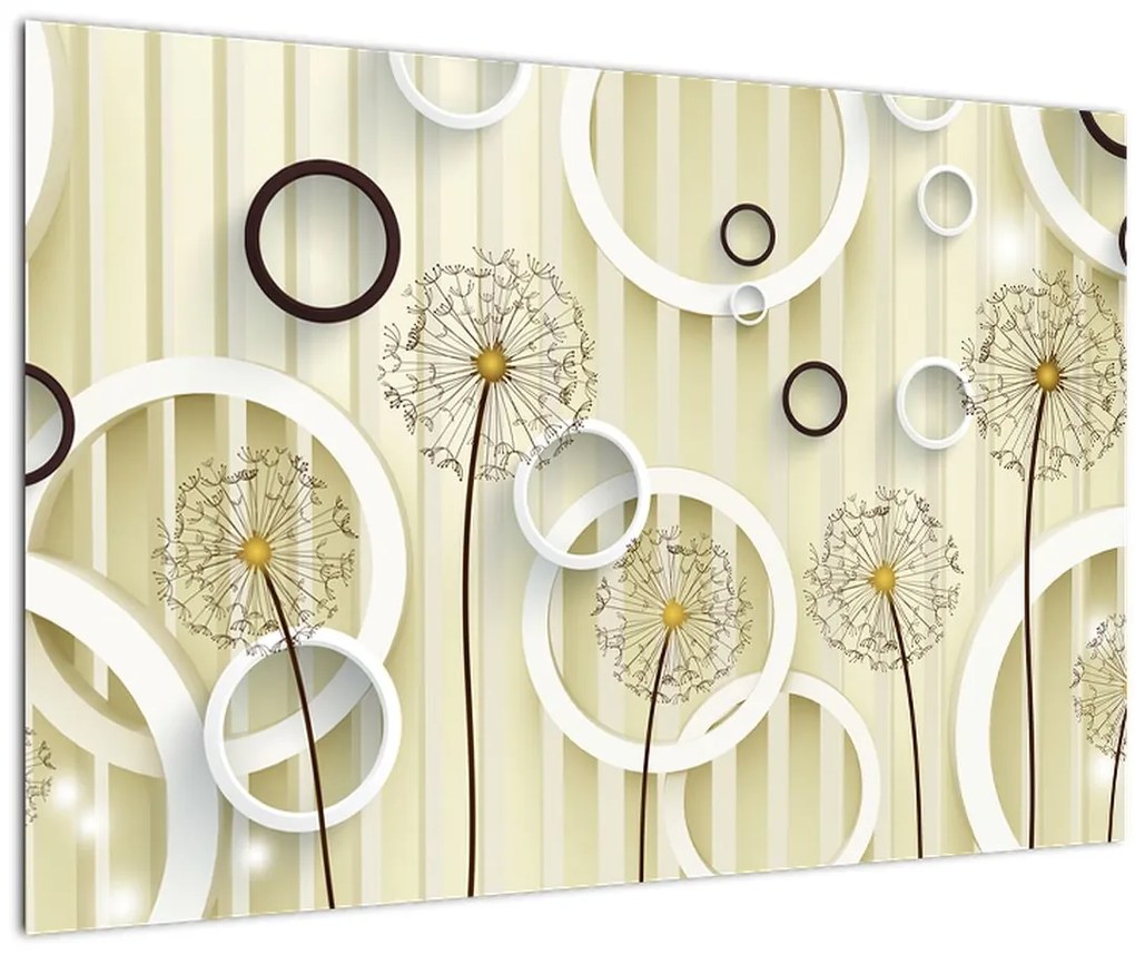 Tablou abstract a păpădiei (90x60 cm)