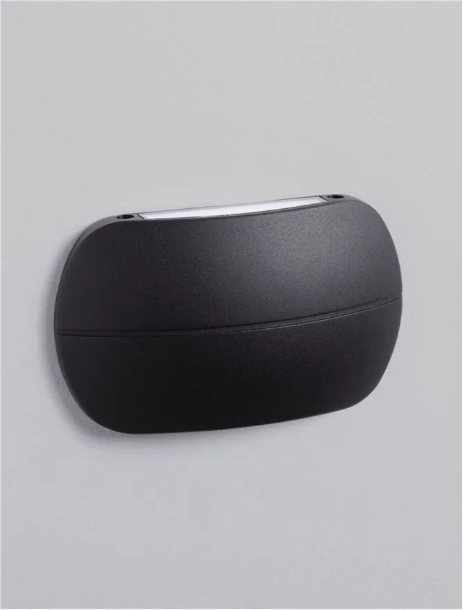 Aplica LED iluminat exterior ambiental, IP65, PRATO negru
