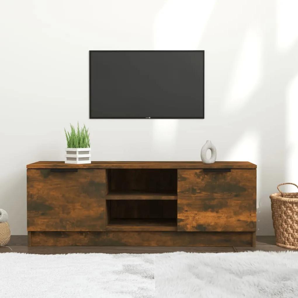 Comoda TV, stejar fumuriu, 102x35x36,5 cm, lemn prelucrat