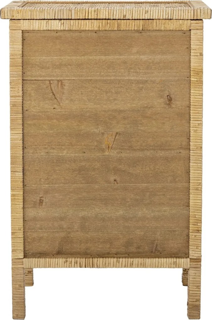 Comodă natur din lemn masiv și rattan, cu 2 sertare și ușă, „Lorris", 45 x 36 x 67 cm