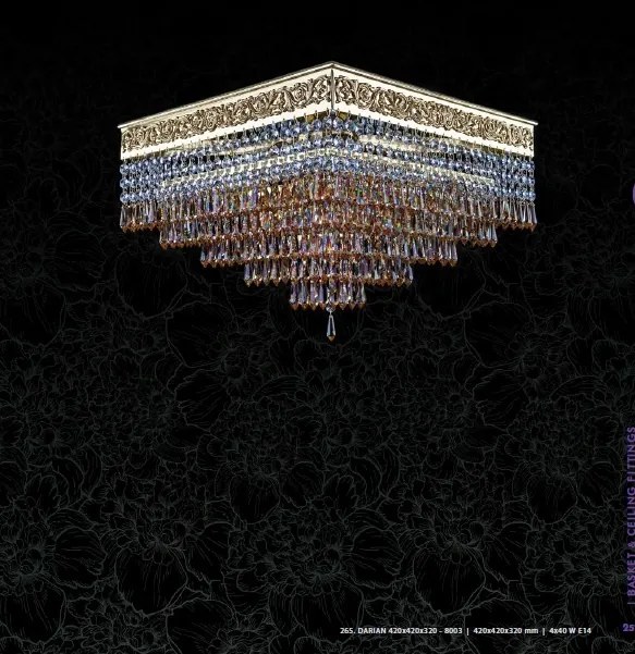 Plafoniera design LUX, Cristal Bohemia Exclusive DARIAN 42x42cm