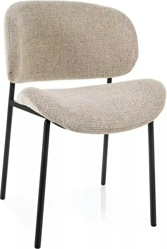 Scaun KISO, bej/negru, stofă/metal, 59x46x81 cm