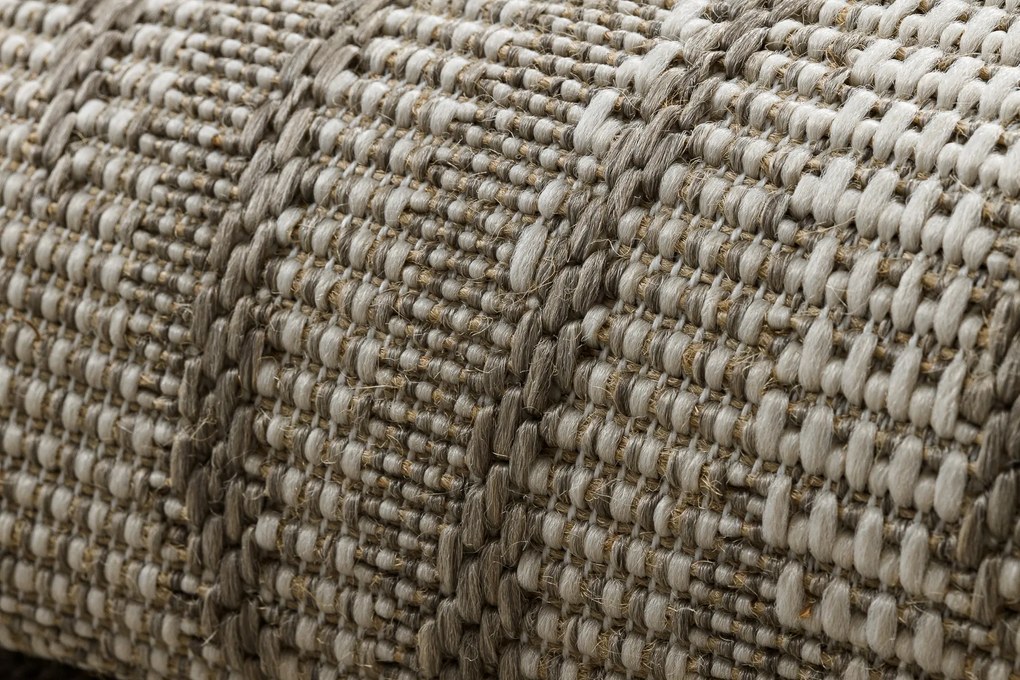 Covor sisal Floorlux 20504 Frunze gri si şampanie Junglă